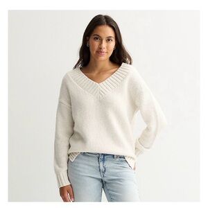 Pink Republic Cream V-Neck Sweater